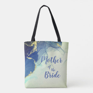 Elegantes Gold- und Blau-Abstrakt Mutter der Braut Tasche