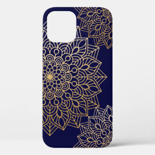 Elegantes Gold- und Blau-Mandala-Muster Case-Mate iPhone Hülle
