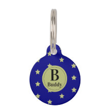 Elegantes Gold- und Blau-Sternmuster-Monogramm