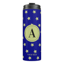 Elegantes Gold- und Blauster-Muster-Monogramm