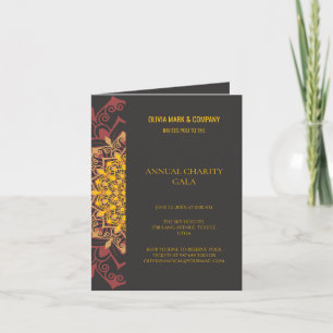 Elegantes Gold und braune Wohltätigkeit Gala Party Einladung