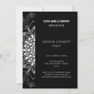 Elegantes Gold und braune Wohltätigkeit Gala Party Einladung