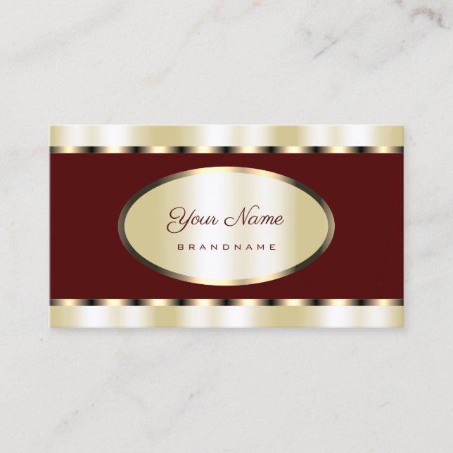 Elegantes Gold und Burgund farbig Beruflich Visitenkarte (Vorderseite)