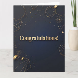 Elegantes Gold und Dunkelblau Gratulation Karte