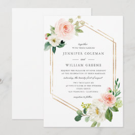 Elegantes Gold und florale Aquarellbilder Einladung
