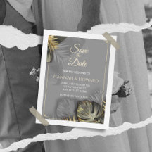 Elegantes Gold und Gray Botanisch, tropisch
