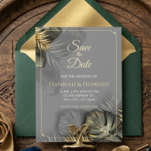 Elegantes Gold und Gray Botanisch, tropisch