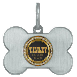 Elegantes Gold und Imitate Diamanten   DIY Name Tiermarke