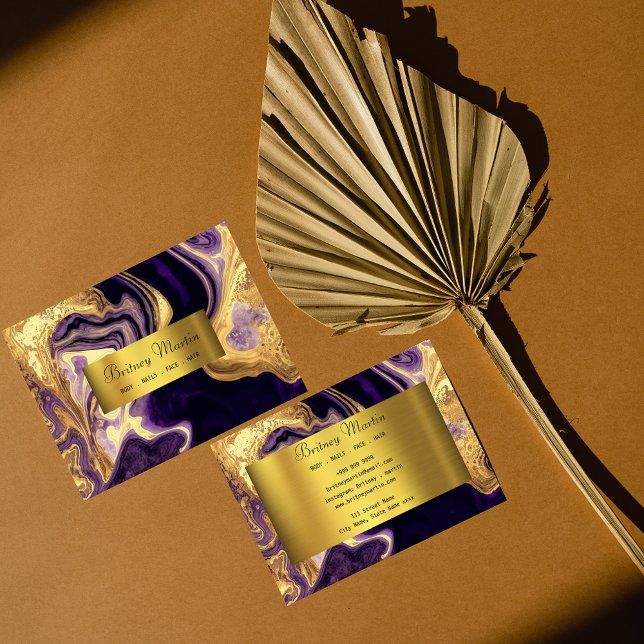 Elegantes Gold und lila Visitenkarte (Von Creator hochgeladen)
