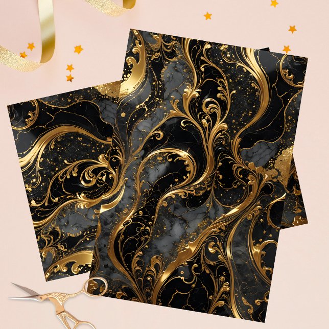 Elegantes Gold und Marmor Seidenpapier (Von Creator hochgeladen)