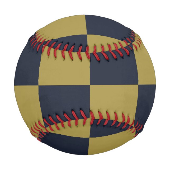 Elegantes Gold- und Navy-Blue-Checkered-Muster Baseball (Vorderseite)