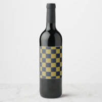 Elegantes Gold- und Navy-Blue-Checkered-Muster