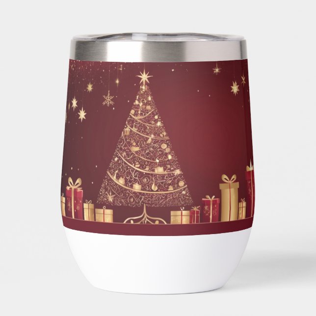 Elegantes Gold und Rotes Weihnachten (Rückseite)