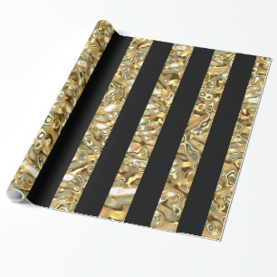 Elegantes Gold und schwarz gestreift Geschenkpapier