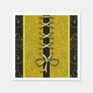 Elegantes Gold und schwarz lackierte Ribbon Napkin Serviette