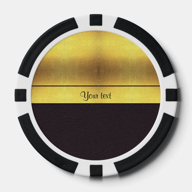 Elegantes Gold und Schwarz Pokerchips (Vorderseite)