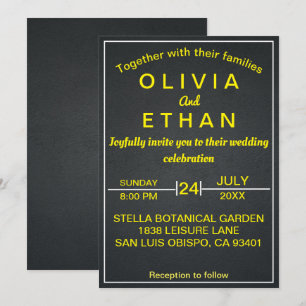 Elegantes Gold und schwarz rustikale Hochzeitseinl Einladung