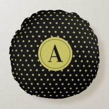 Elegantes Gold- und Schwarz-Sternmuster-Monogramm