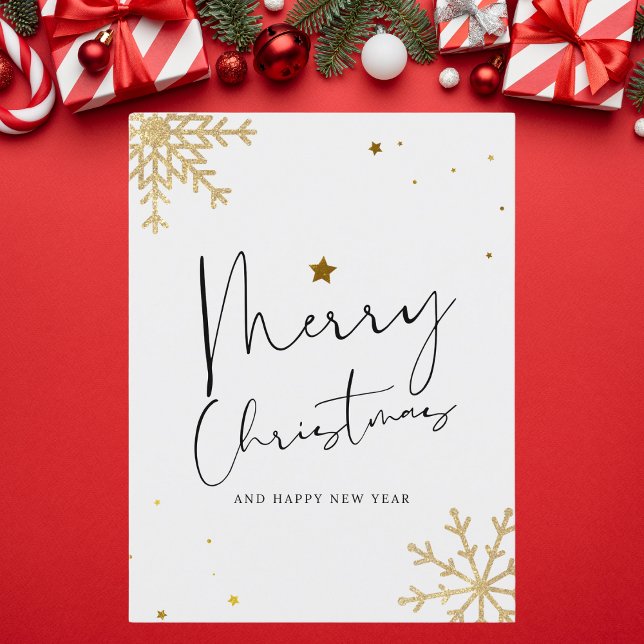 Elegantes Gold und schwarze Weihnachten Postkarte (Von Creator hochgeladen)