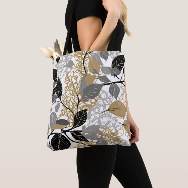 Elegantes Gold und schwarzes Leaf Tasche (Von Nahem)