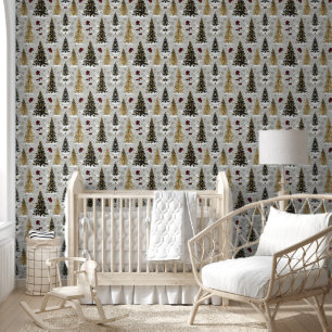 Elegantes Gold und Schwarzes Weihnachtsmuster - Fe Tapete
