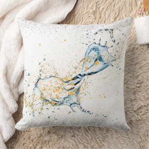 Elegantes Gold- und Silberspritz-Wasser-Kissen Kissen