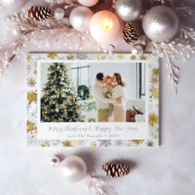 Elegantes Gold und Silver Snowflake Weihnachts-Fot