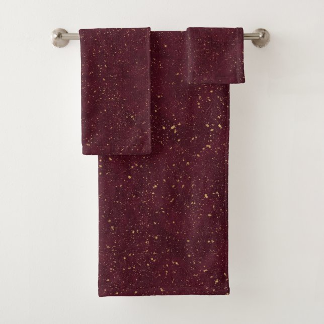 Elegantes Gold und Wein Badhandtuch Set (Insitu)