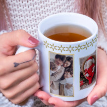 Elegantes Gold und weiße Fotocollage Weihnachten