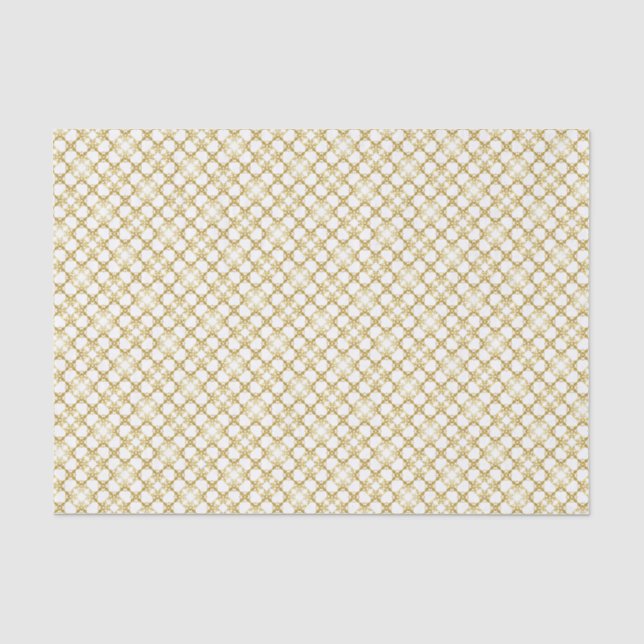 Elegantes Gold und Weiße Fülle auf Weiß Seidenpapier (Vorderseite)
