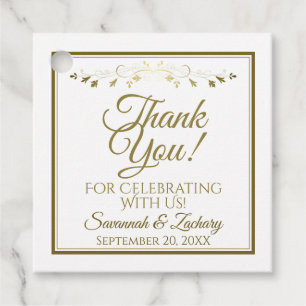 Elegantes Gold und White Simple Wedding Vielen Dan Geschenkanhänger