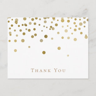 Elegantes Gold und White Wedding Vielen Dank Postkarte