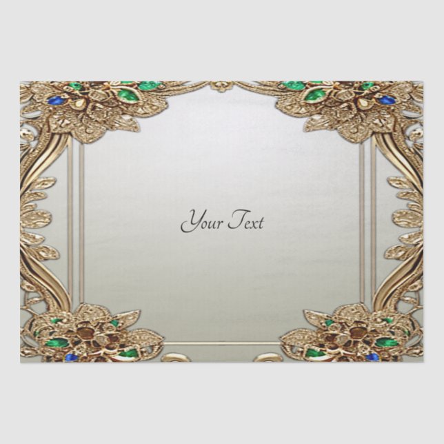 Elegantes Gold Verziertes Gewehrpapier Seidenpapier (Vorderseite)