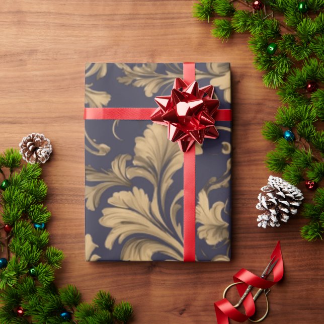 Elegantes Gold Vintag Damaskus Geschenkpapier (Feiertagsgeschenk)