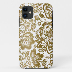 Elegantes Gold Vintage Blütendörfchen Case-Mate iPhone Hülle