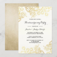 Elegantes Gold Vintages Blumenhaus Party