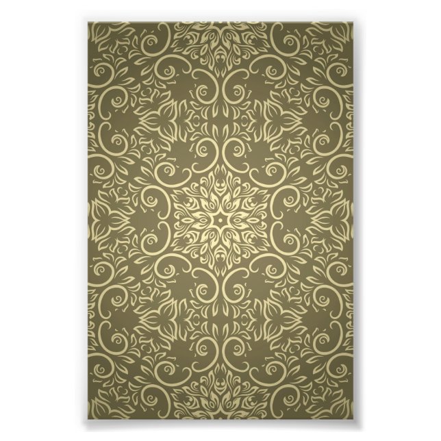Elegantes Gold-Wallpaper-Muster Fotodruck (Vorne)