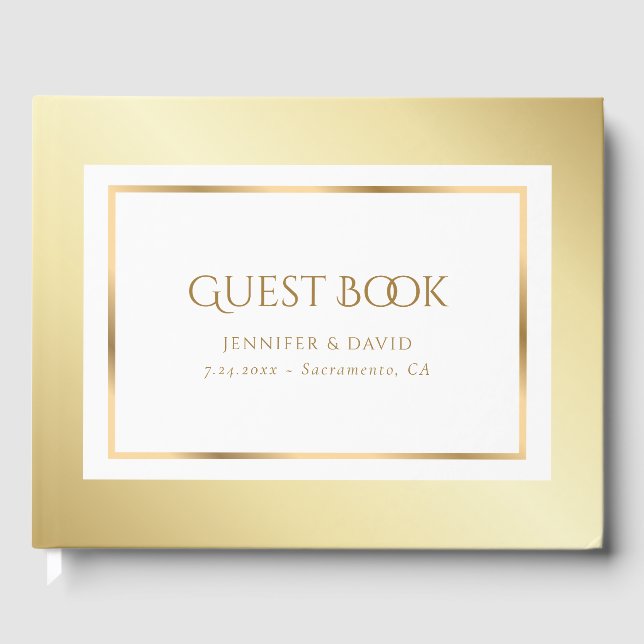 Elegantes Gold Wedding Gästebuch (Vorderseite)
