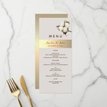 Elegantes Gold Wedding Menü