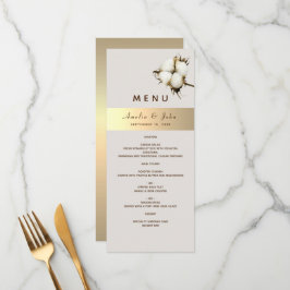 Elegantes Gold Wedding Menü Menükarte
