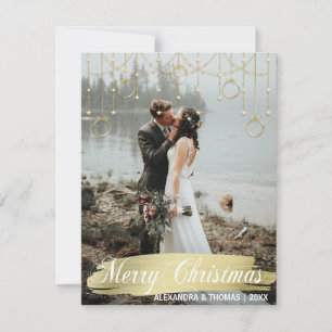 Elegantes Gold Weihnachten Erstes Verheiratetes Ve