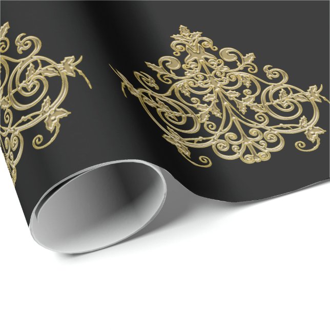 Elegantes Gold Weihnachtsgeschmack Geschenkpapier (Rolleneckpunkt)