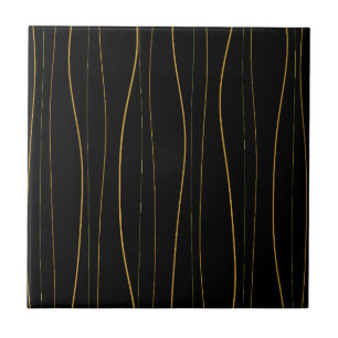 Elegantes Gold-Wellengestaltungsmuster Fliese