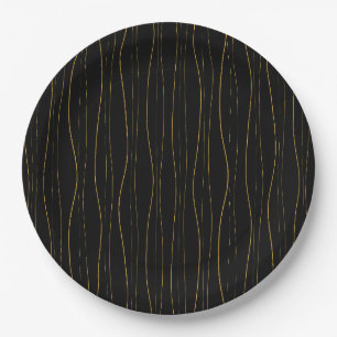 Elegantes Gold-Wellengestaltungsmuster Pappteller