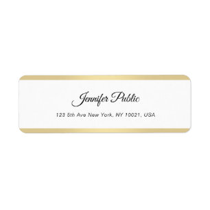 Elegantes Gold White Chic Handschrift Einfache Mod