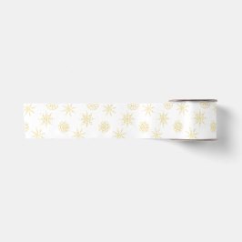 Elegantes Gold White Snowflake Original Satin Ribb Satinband