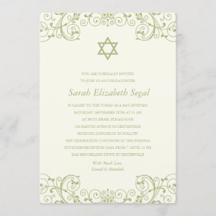 Elegantes Goldbad Mitzvah Einladung