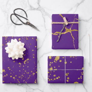 Elegantes, goldbedrucktes Muster für Splashes und  Geschenkpapier Set