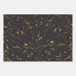 Elegantes, goldbedrucktes Muster für Splashes und  Geschenkpapier Set