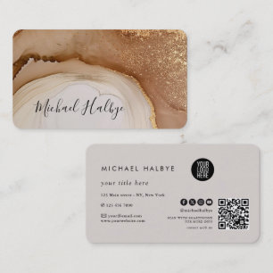 Elegantes Goldbraun-Aquarell-Achat-Professional Visitenkarte